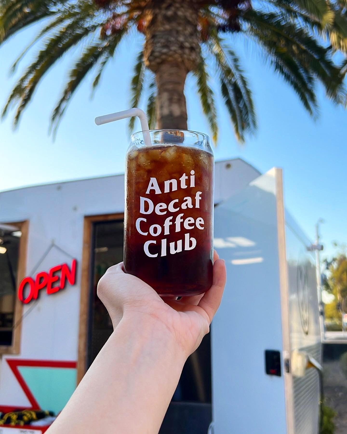 Anti Decaf Coffee Club Glass